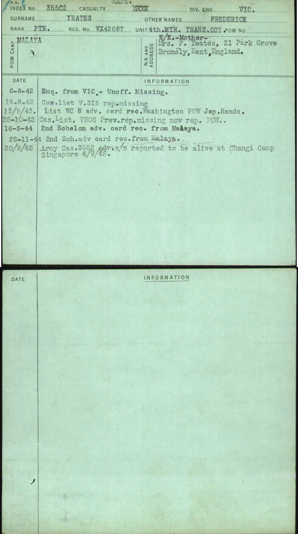 Yeates, Frederick, VX42687