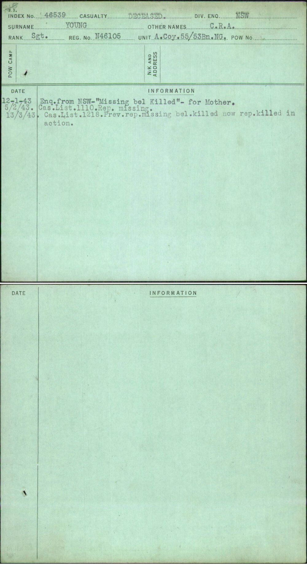 Young, C R A, N46105