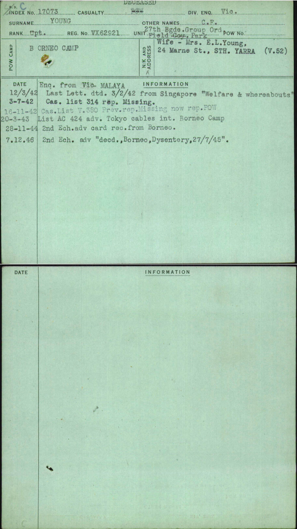 Young, C F, VX62921