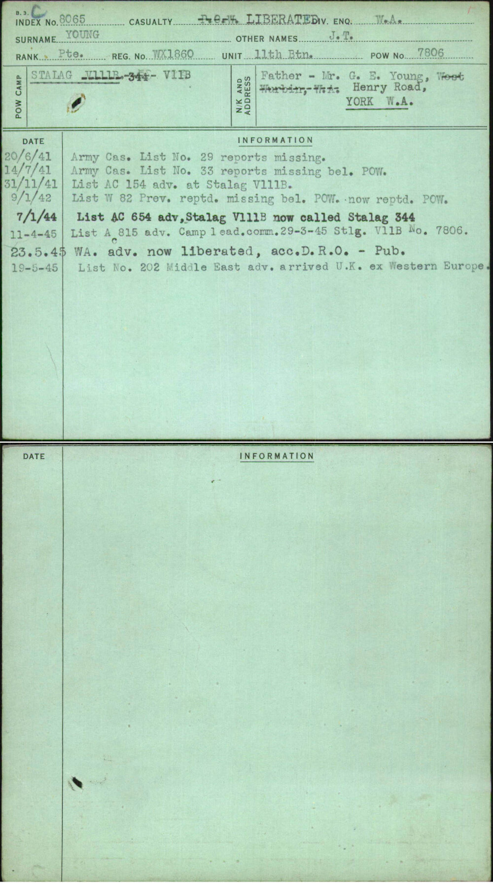 Young, J T, WX1860