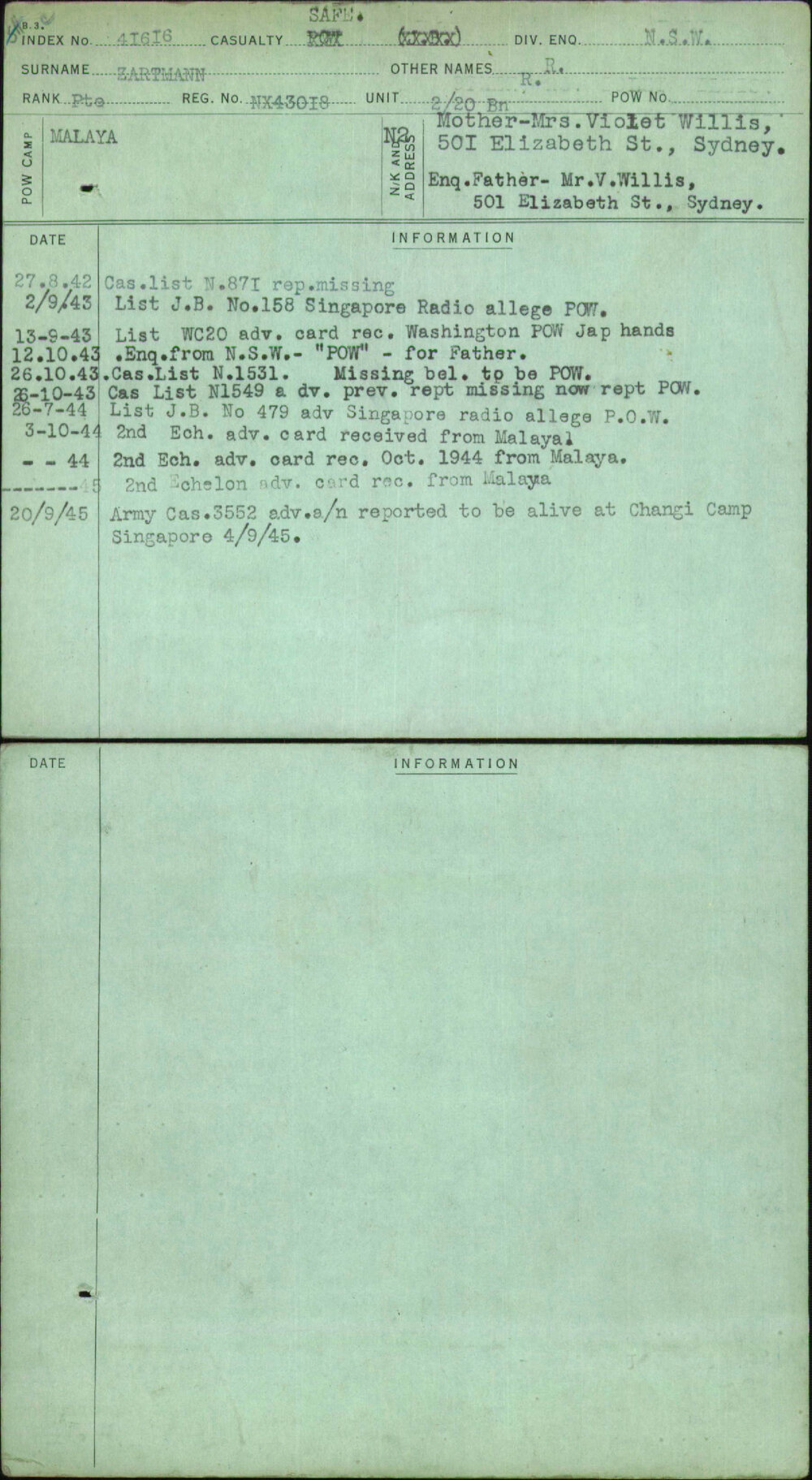 Zartmann, R, NX43018