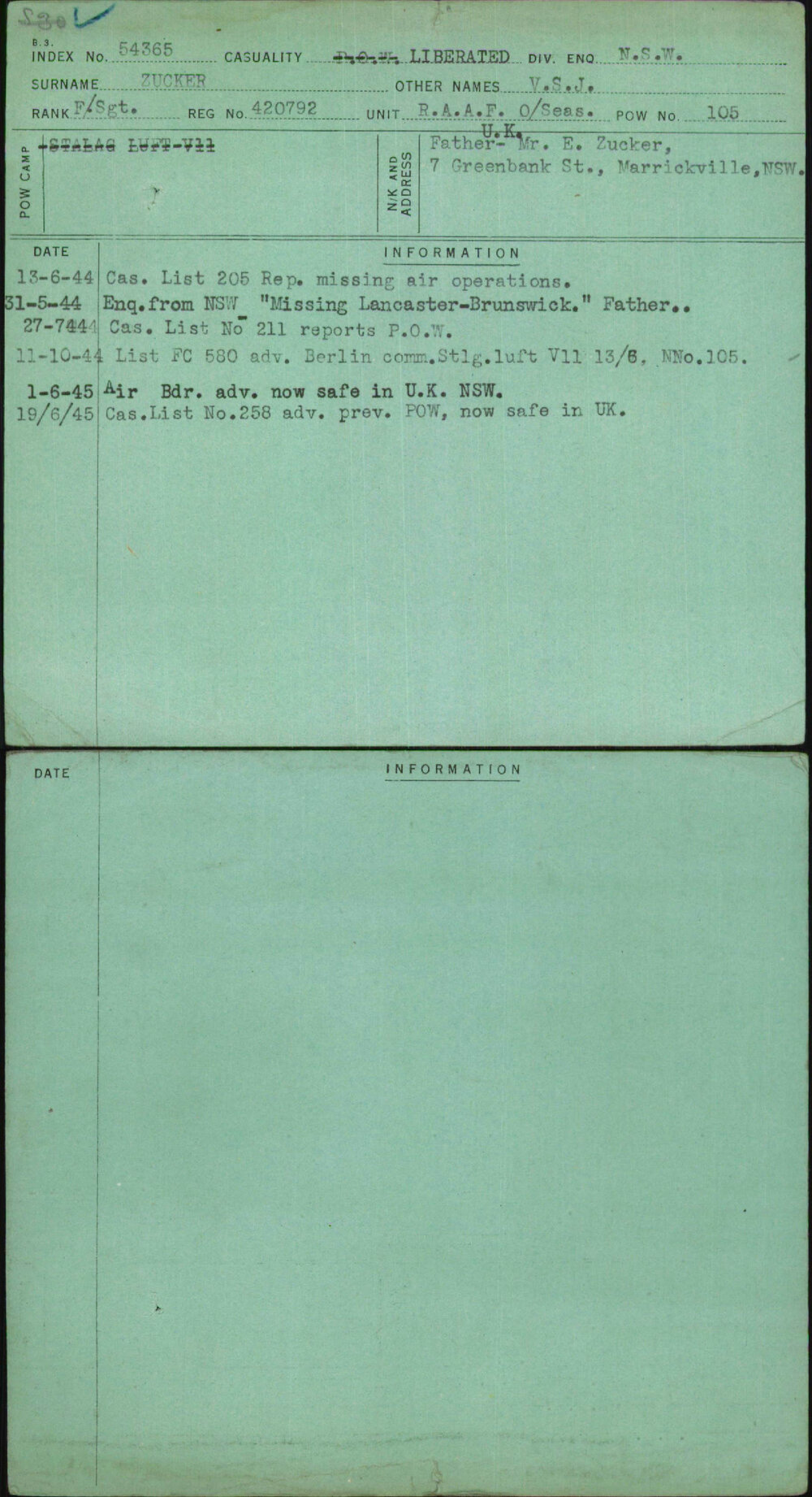 Zucker, V S J, 420792