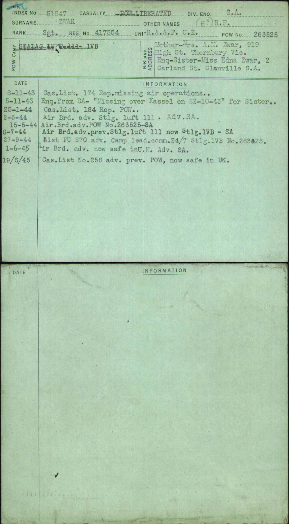 Zwar, (E) R F, 417554