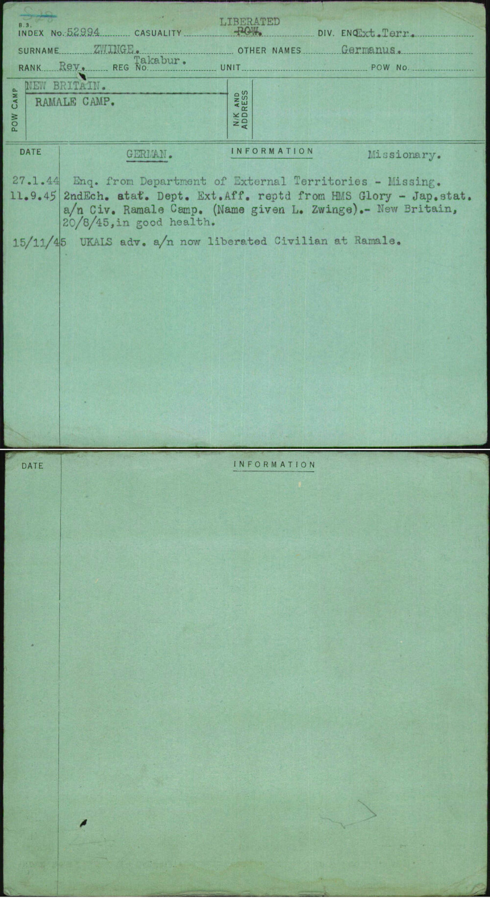 Zwinge, Germanus, Takabur