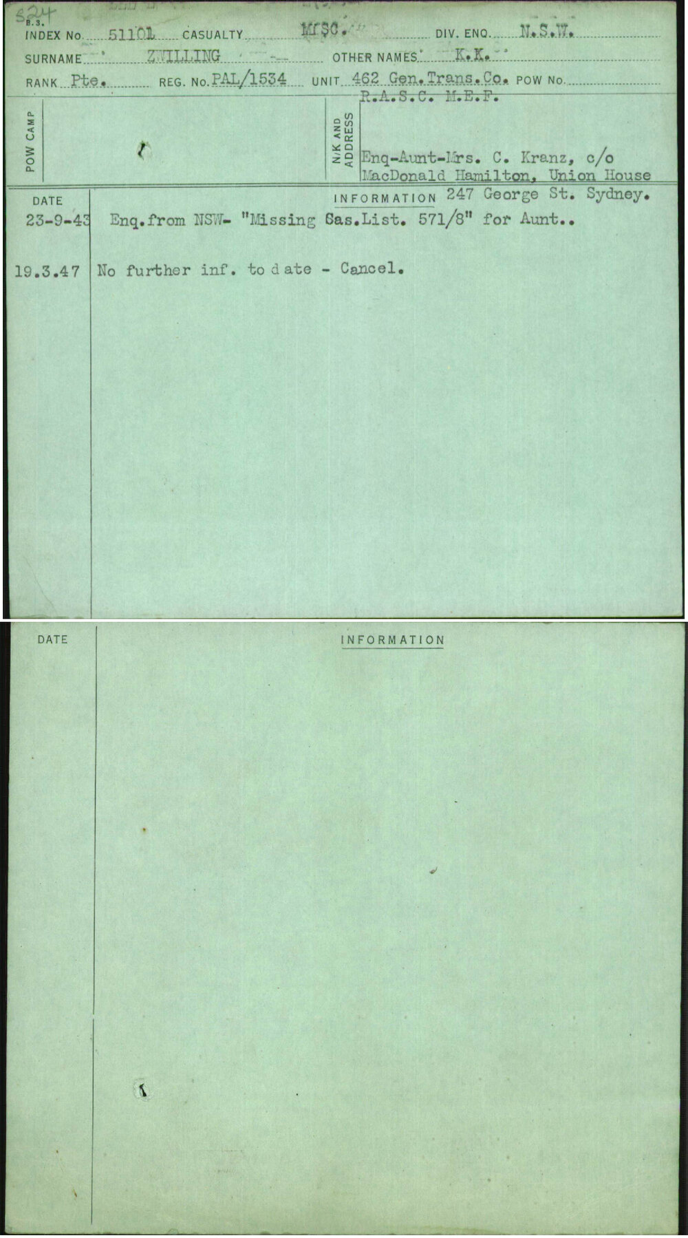 Zwilling, K K, Pal-1534