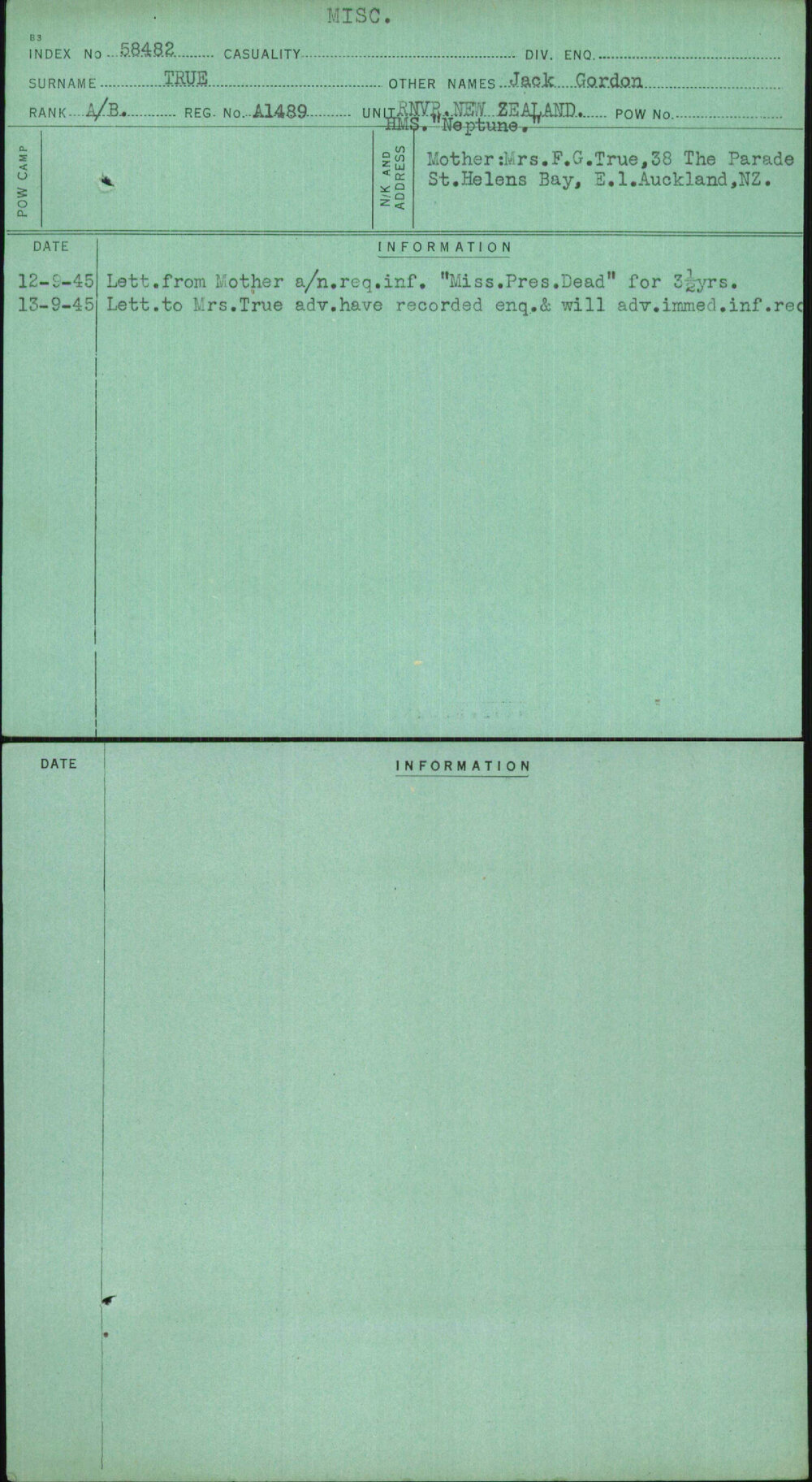 True, Jack Gordon, A1489