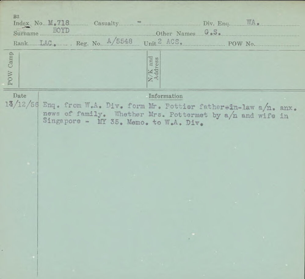 Boyd, G S, A/5548