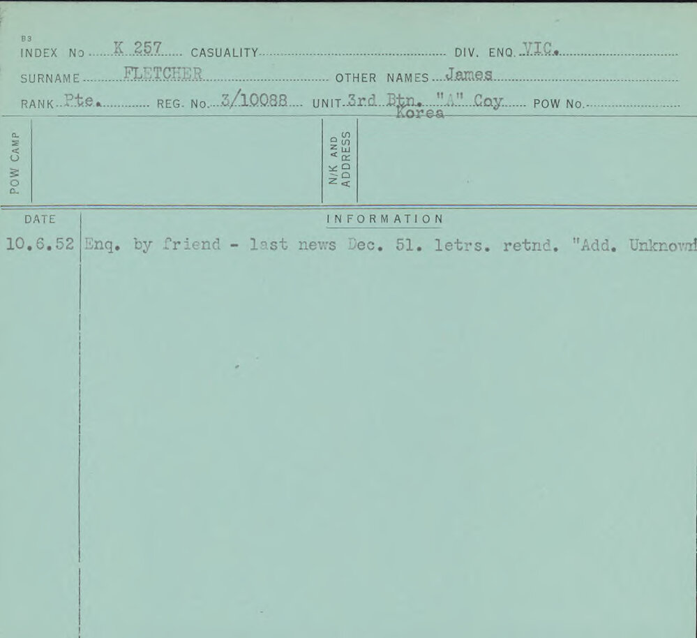 Fletcher, James, 3/10088