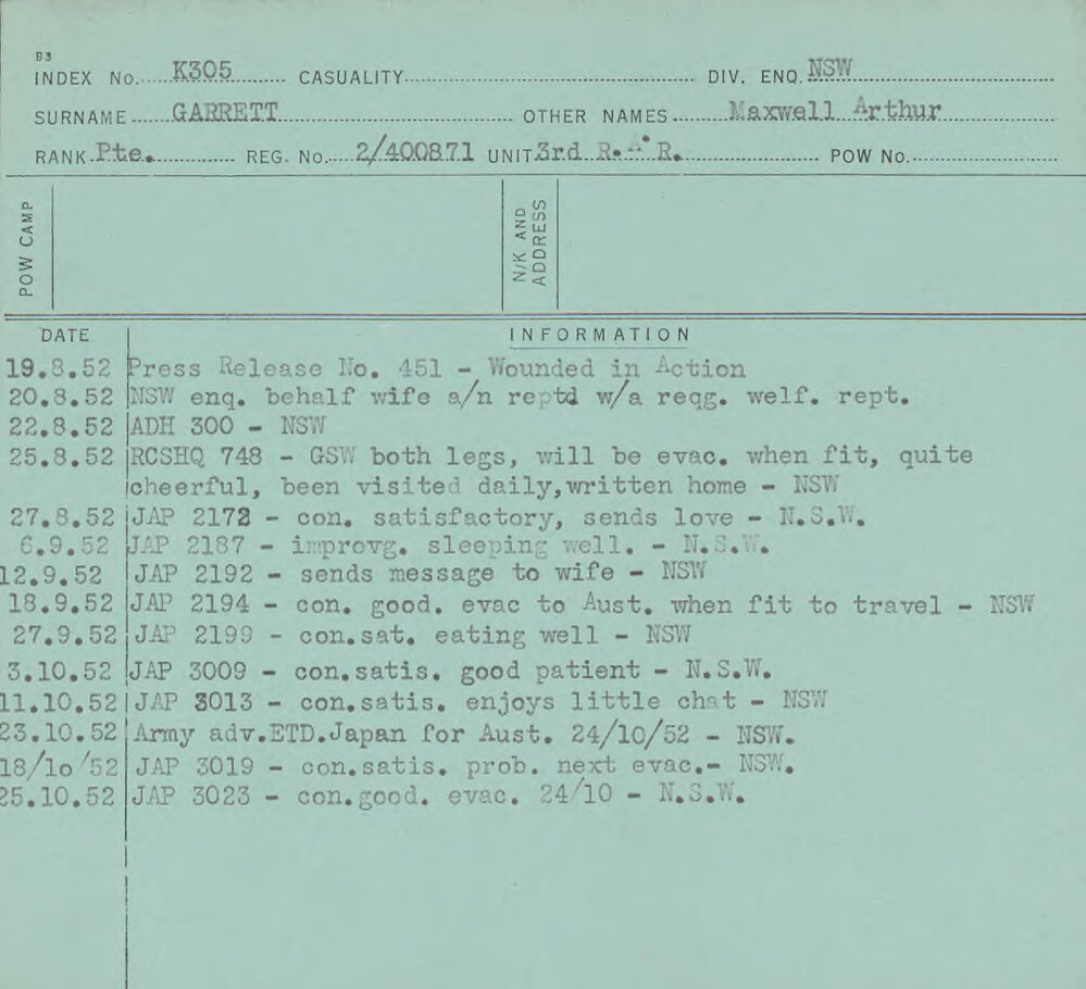 Garrett, Maxwell Arthur, 2/400871