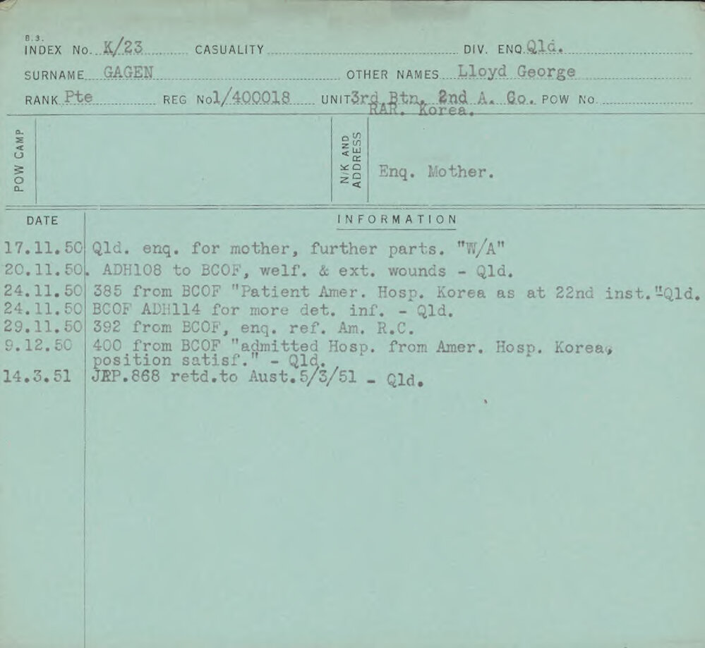 Gagen, Lloyd George, 1/400018