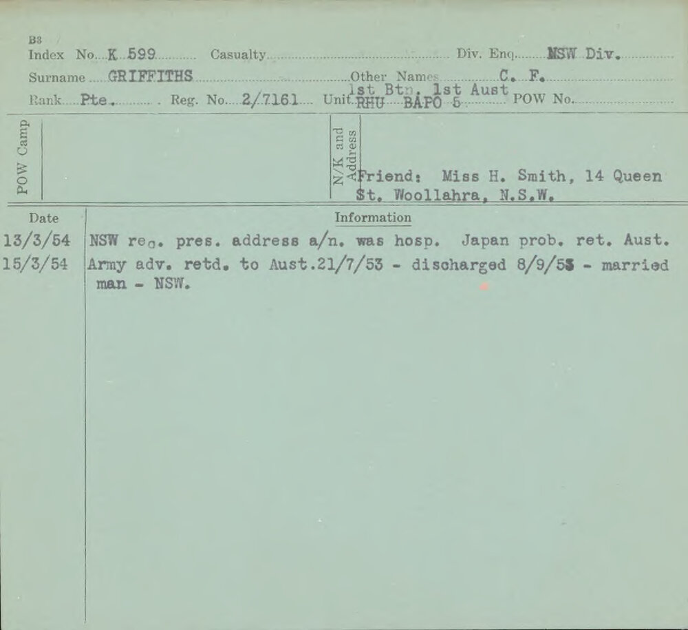Griffiths, C F, 2/7161