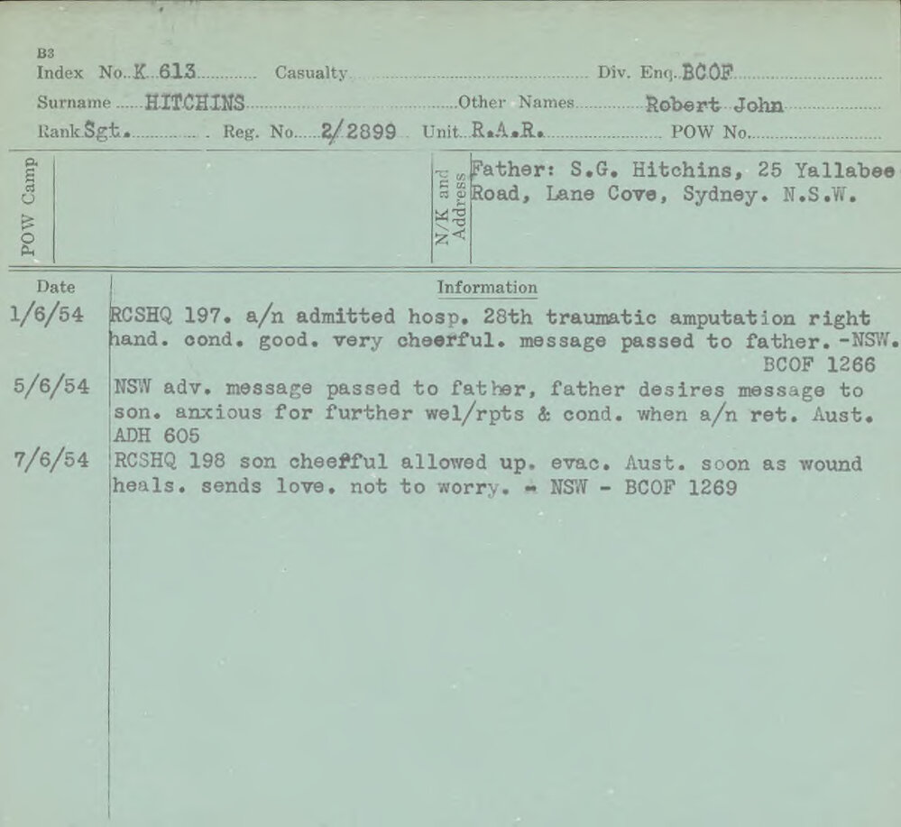 Hitchins, Robert John, 2/2899