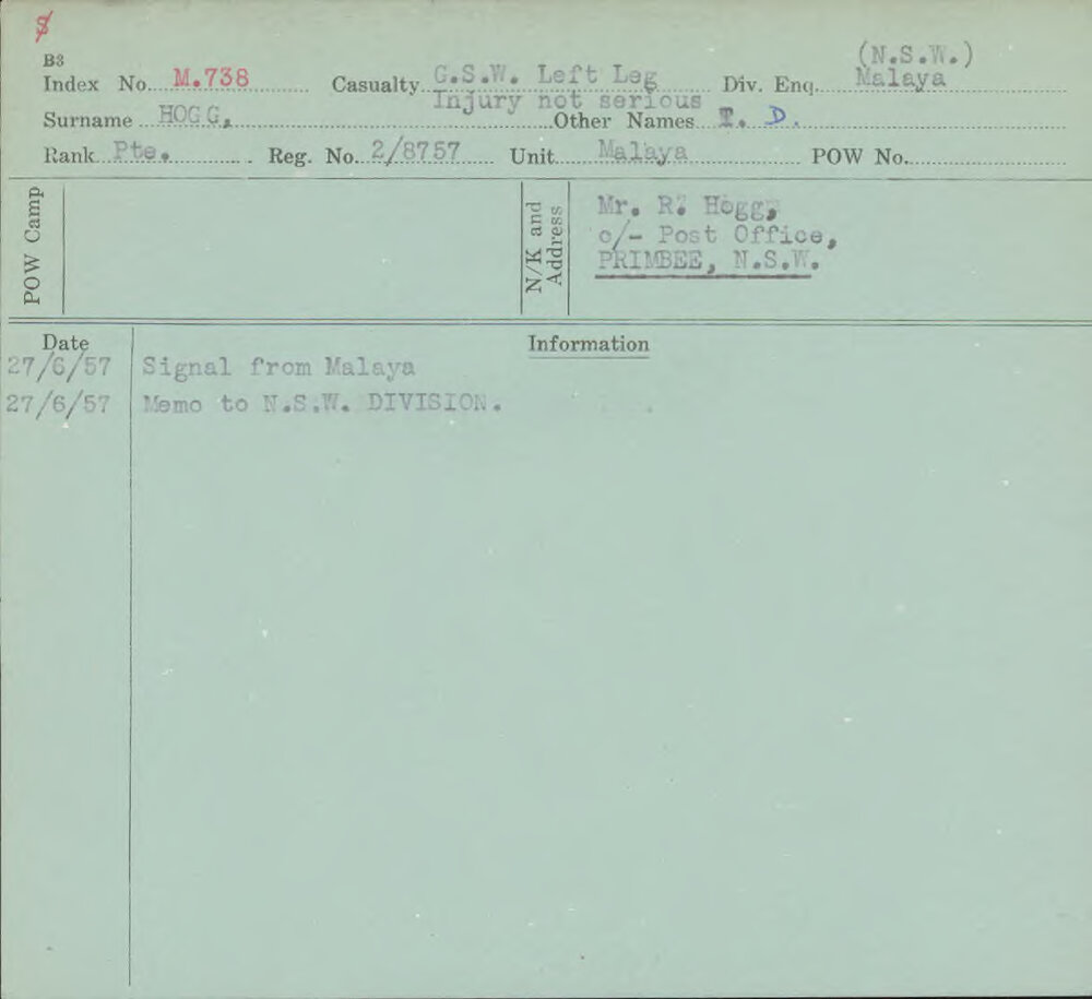 Hogg, T D, 2/8757