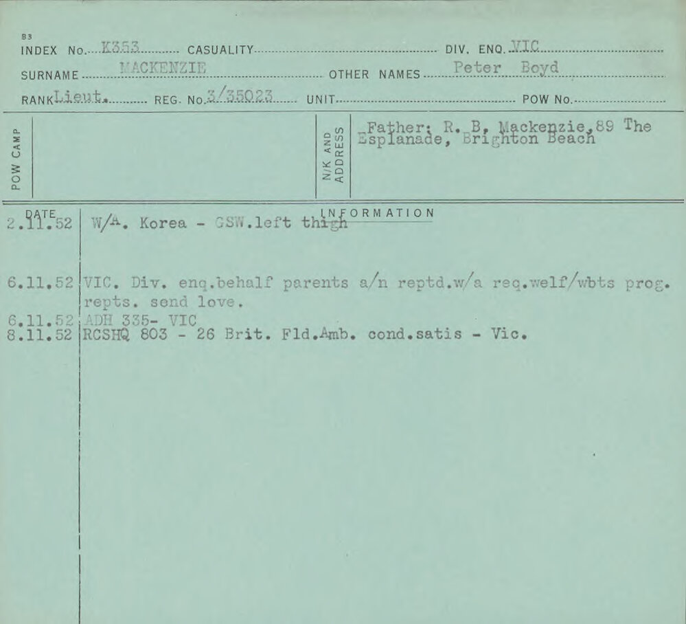 Mackenzie, Peter Boyd, 3/35023