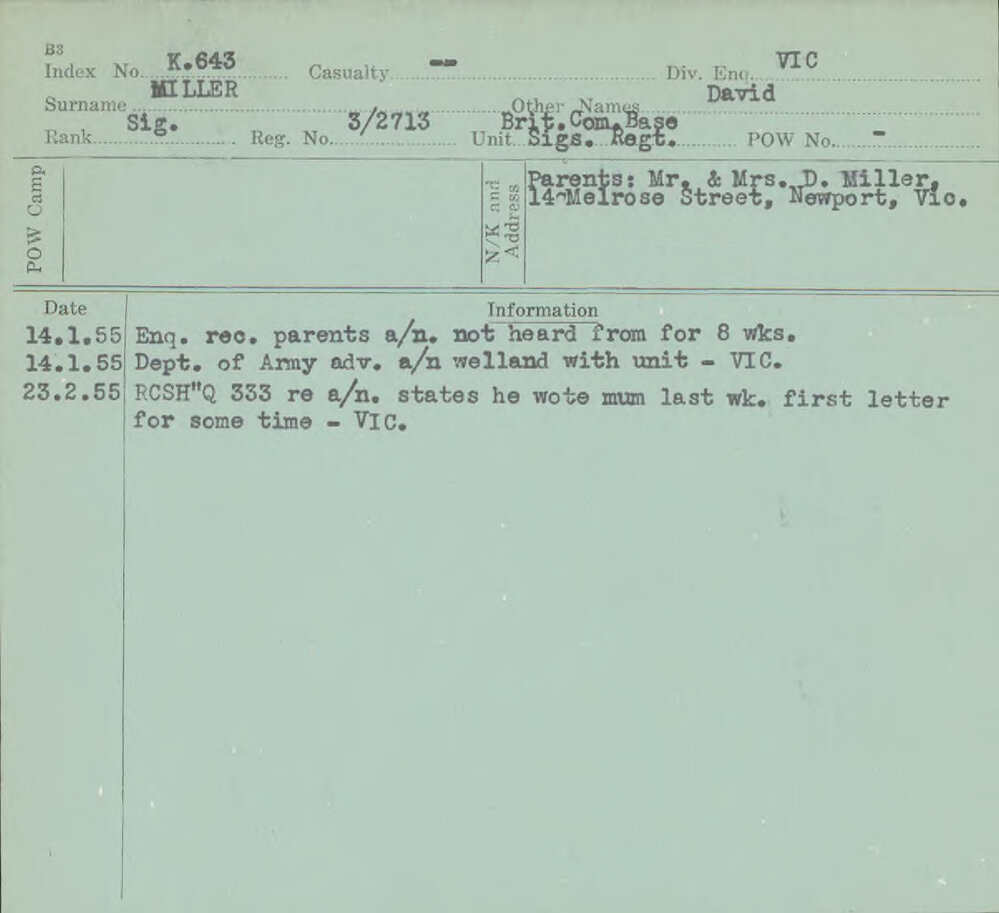 Miller, David, 3/2713