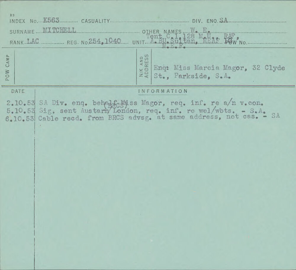 Mitchell, W E, 254,1040