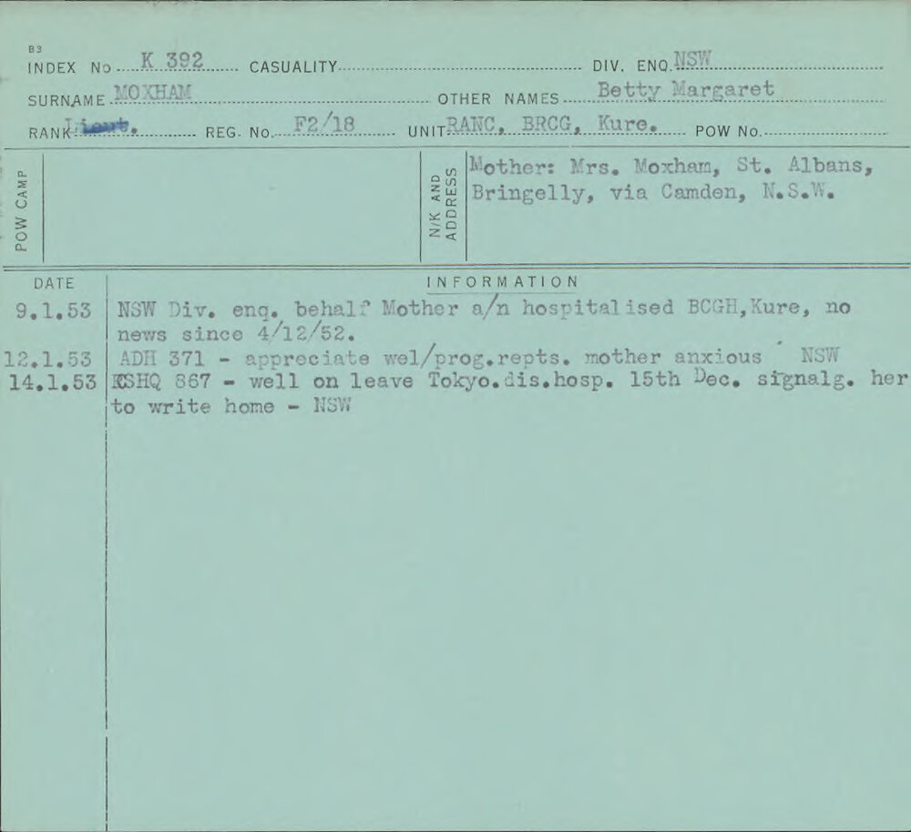 Moxham, Betty Margaret, F2/18