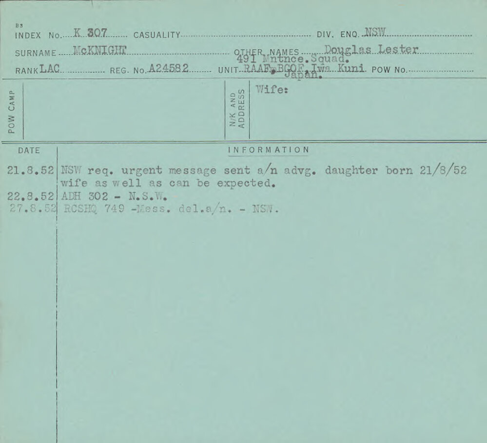 McKnight, Douglas Lester, A24582