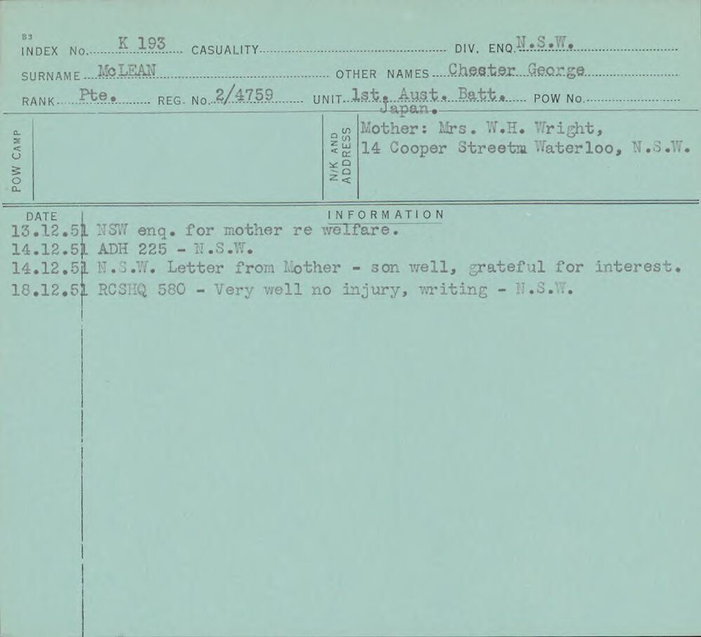 McLean, Chester George, 2/4759