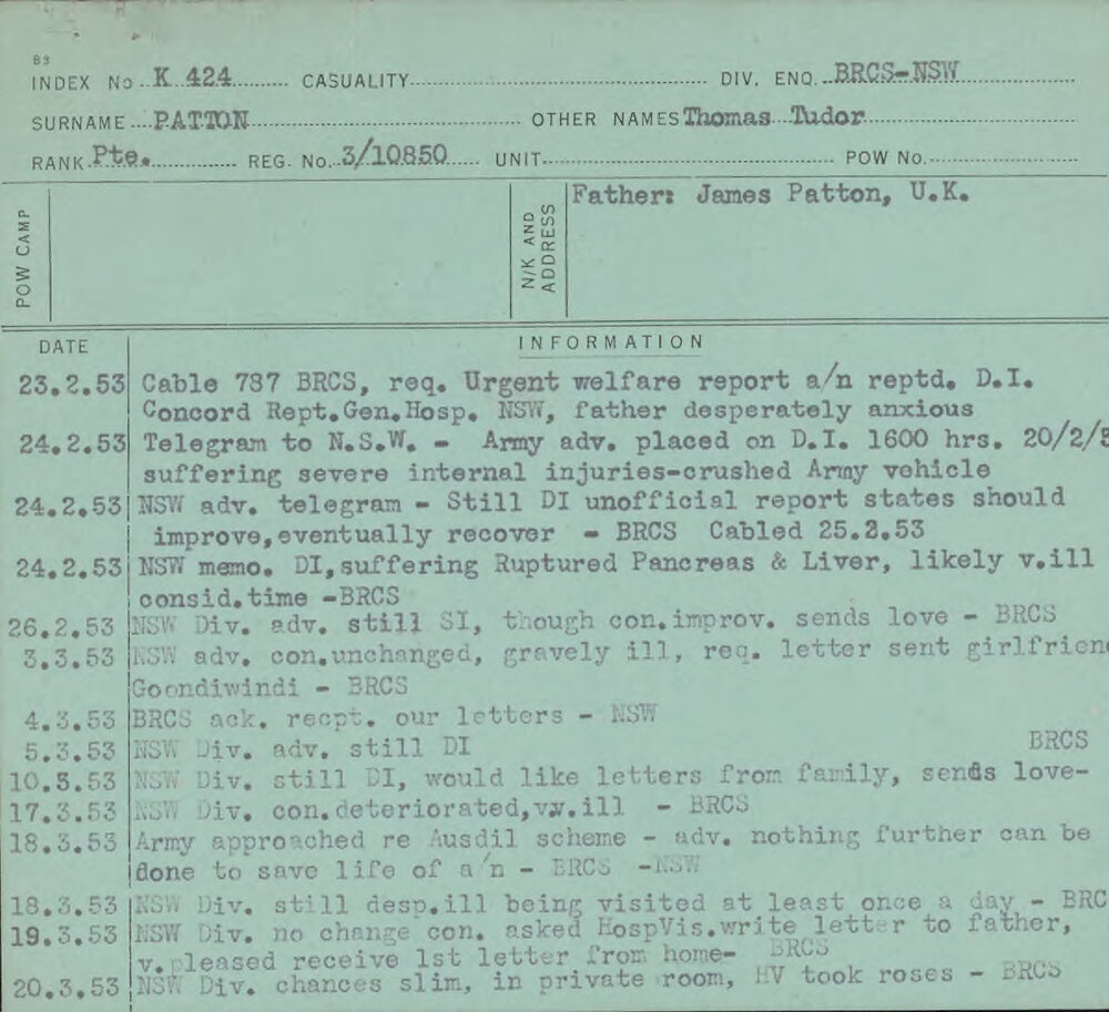 Patton, Thomas Tudor, 3/10850