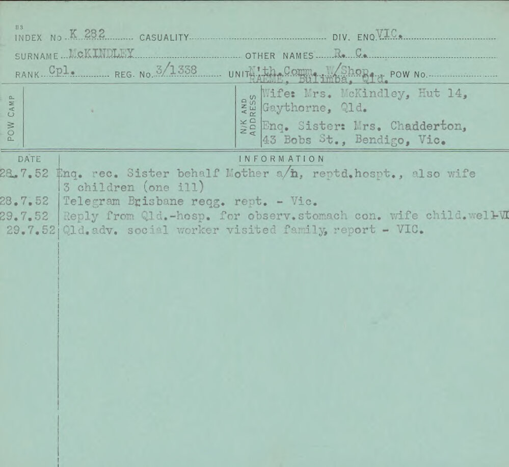 McKindley, R C, 3/1338