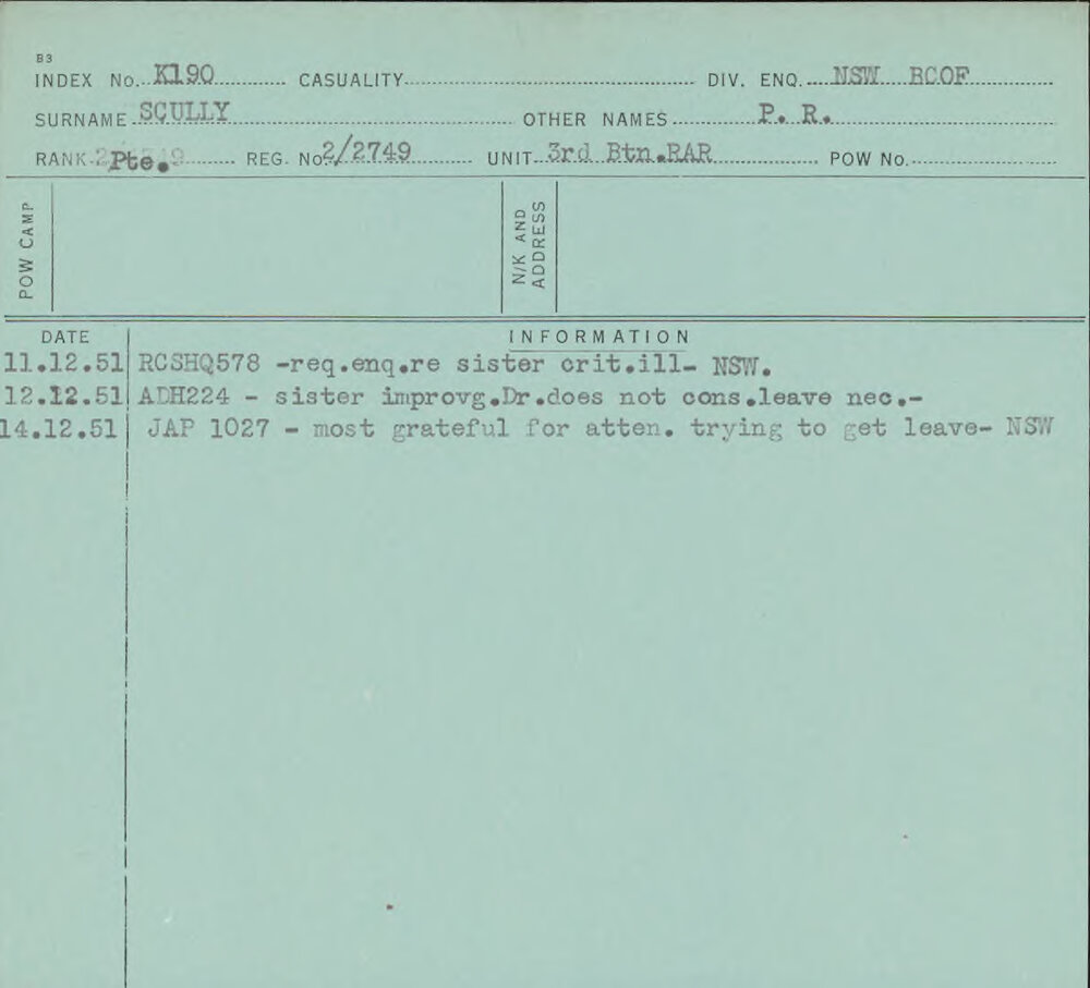 Scully, P R, 2/2749