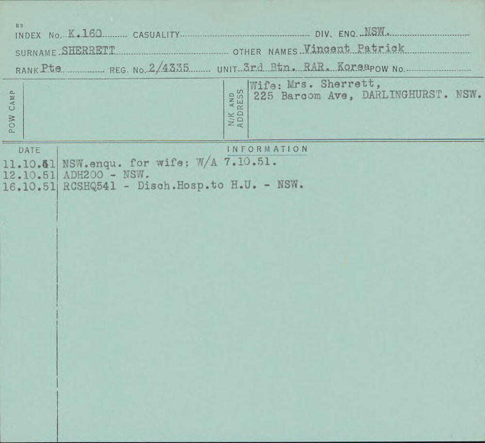 Sherrett, Vincent Patrick, 2/4335