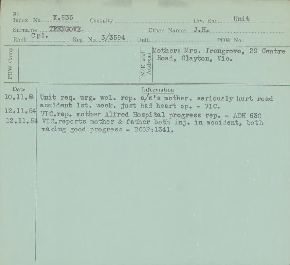 Trengove, J H, 3/3594