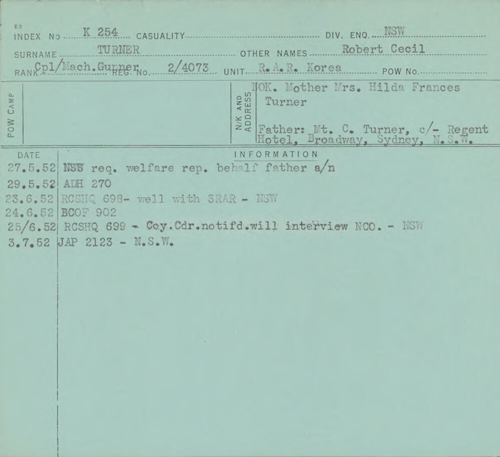 Turner, Robert Cecil, 2/4073