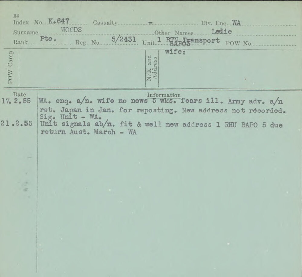 Woods, Leslie, 5/2431