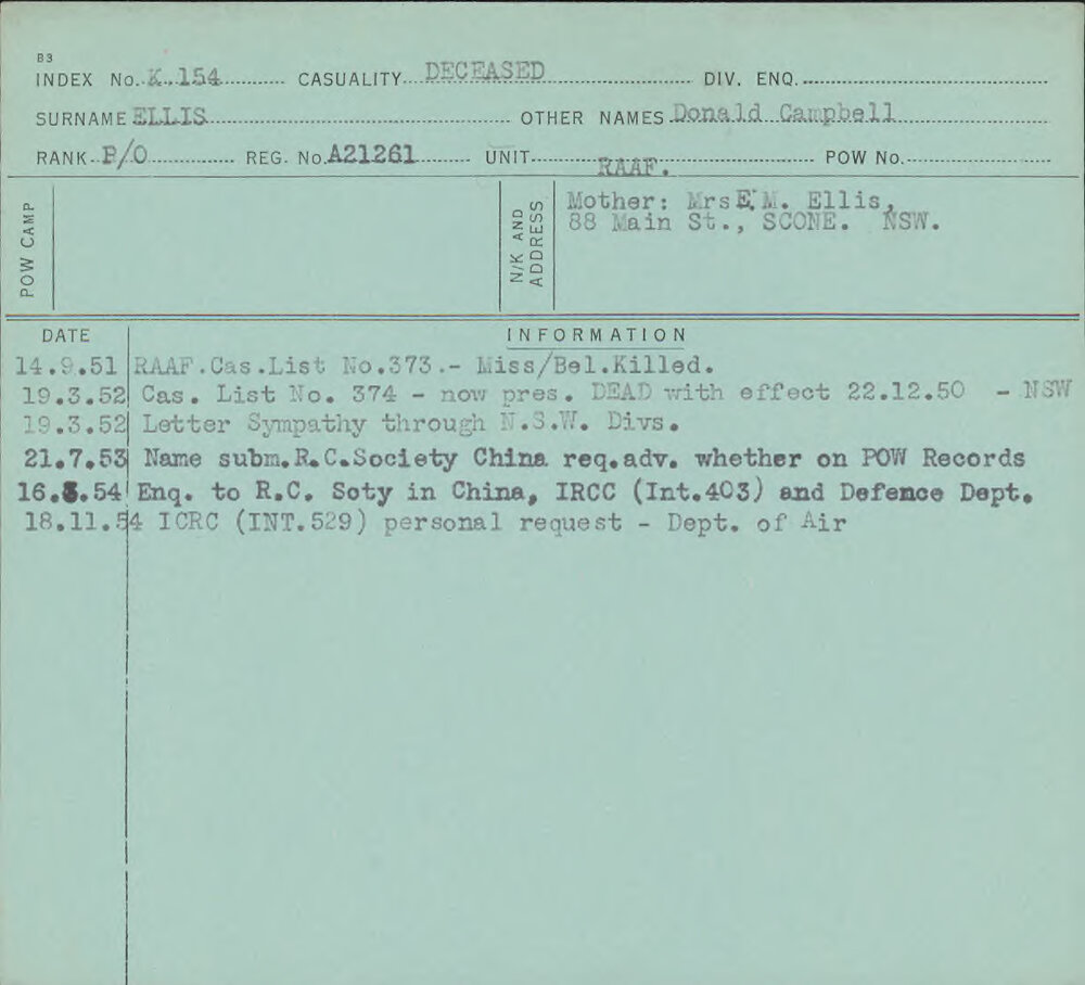 Ellis, Donald Campbell, A21261