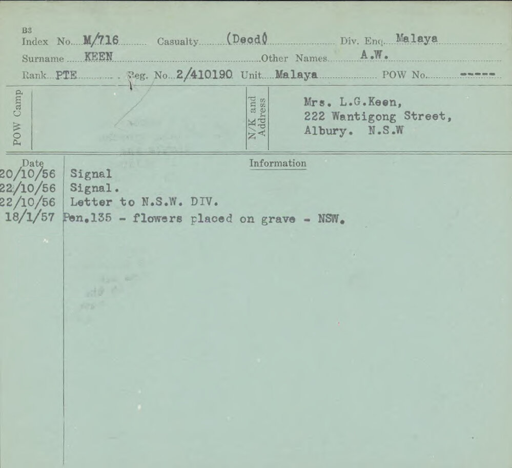 Keen, A W, 2/410190