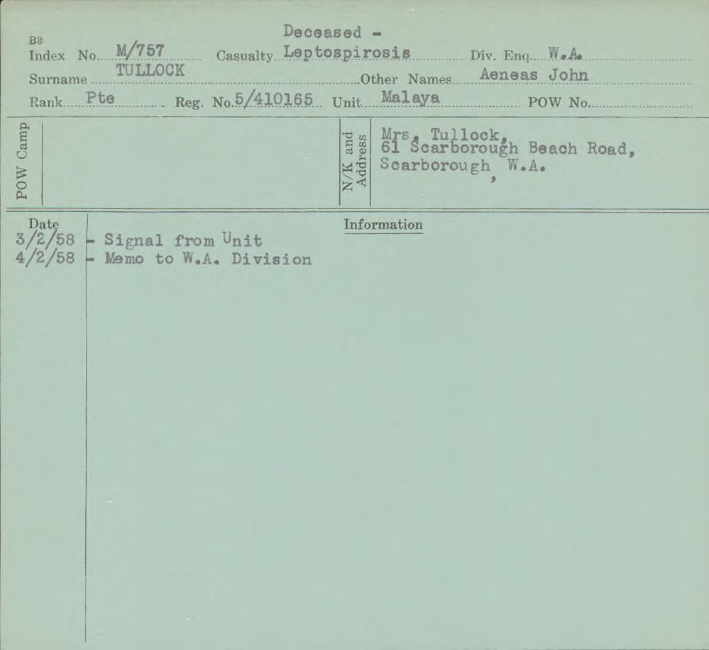 Tullock, Acneas John, 5/410165