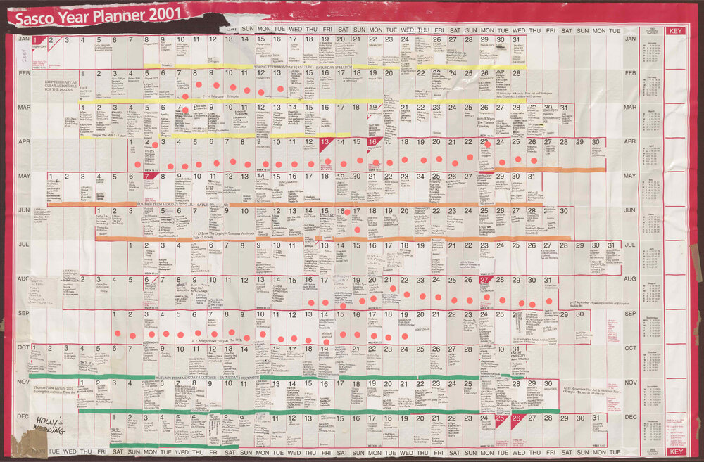 Year planner 2001