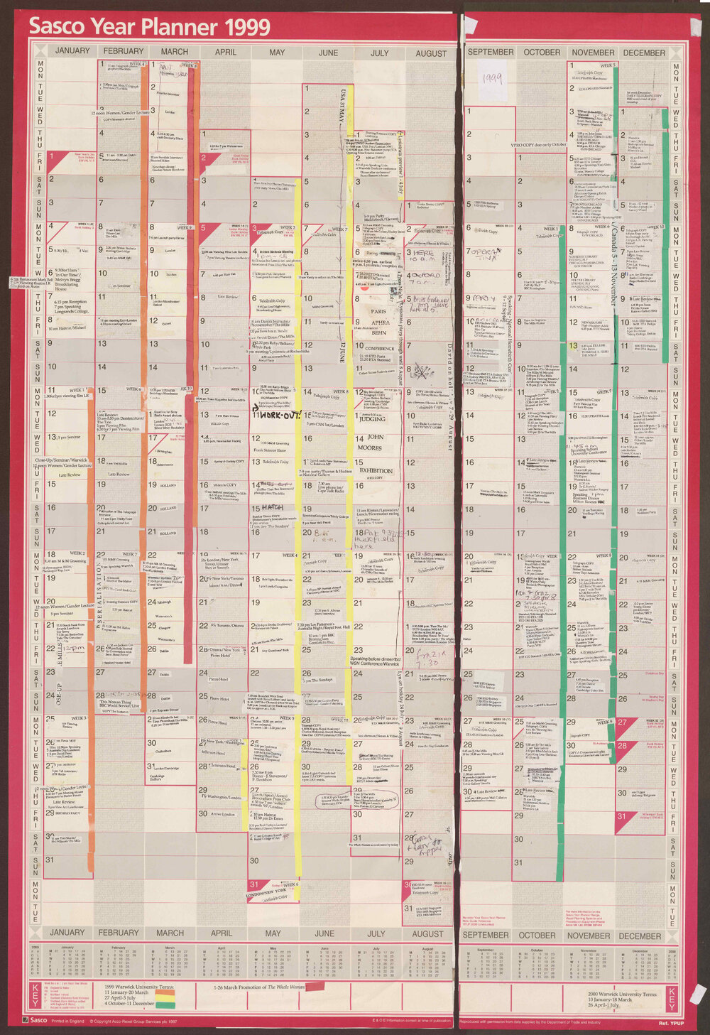 Year planner 1999