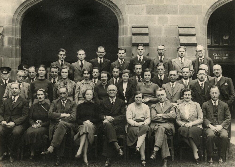 Administrative and Office Staff group photo, University of Melbourne, circa 1936-1937.