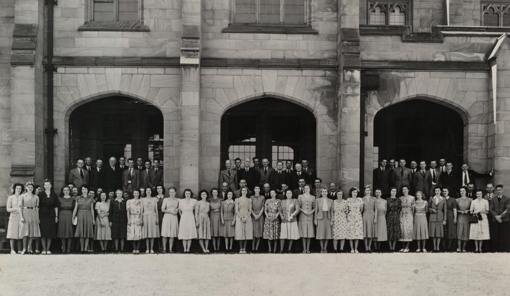 Administrative and Office Staff group photo, University of Melbourne, circa 1946-1948.