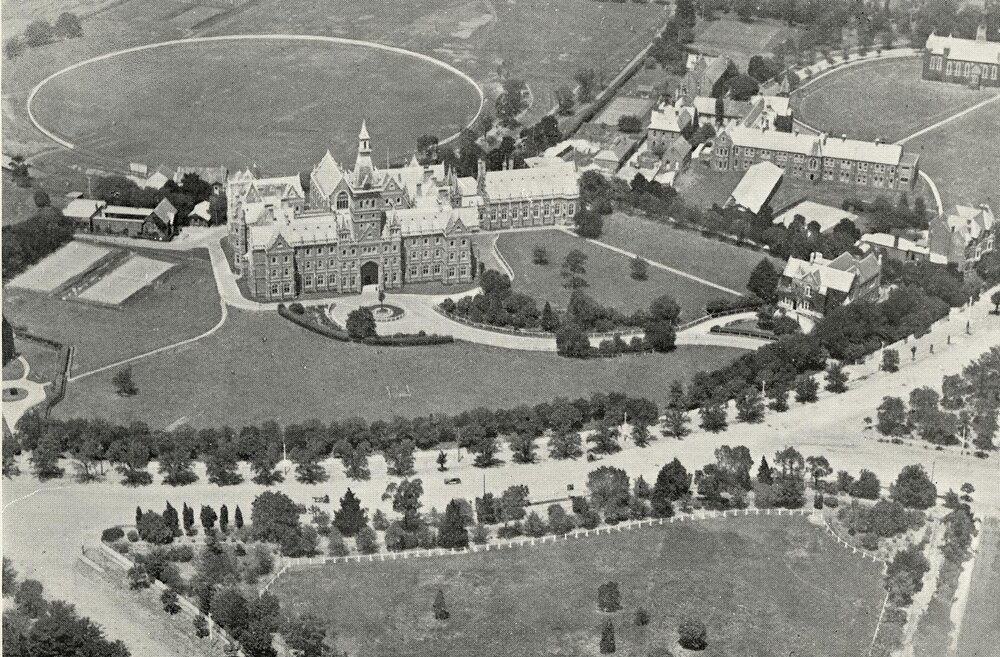 Aerial view of University, University of Melbourne, August 1923.