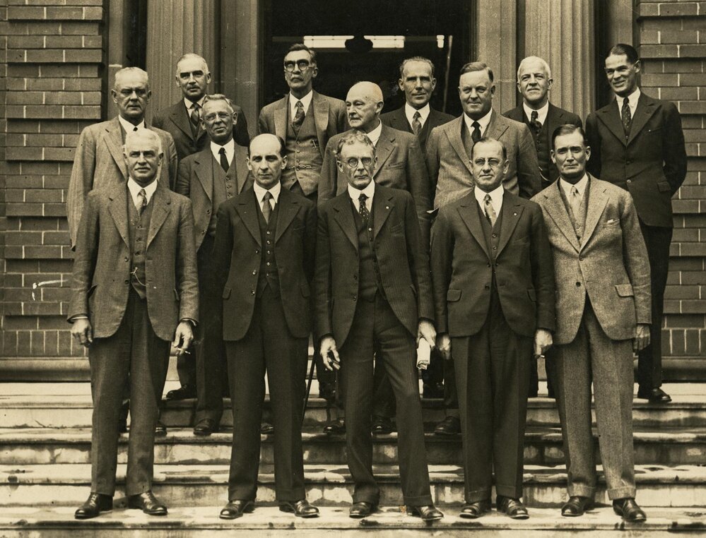 Australian National Research Council and Council for Scientific and Industrial Research representatives, University of Melbourne, 1934.