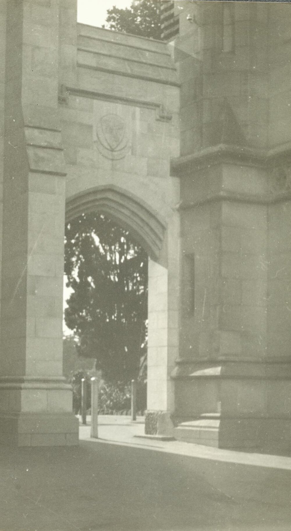 Between Old Wilson Hall and Registrar's Office, University of Melbourne, circa 1932.