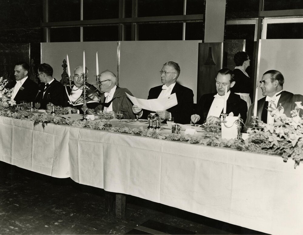 Centenary banquet in Wilson Hall, University of Melbourne, August 1956.