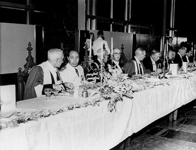 Centenary banquet in Wilson Hall, University of Melbourne, August 1956.