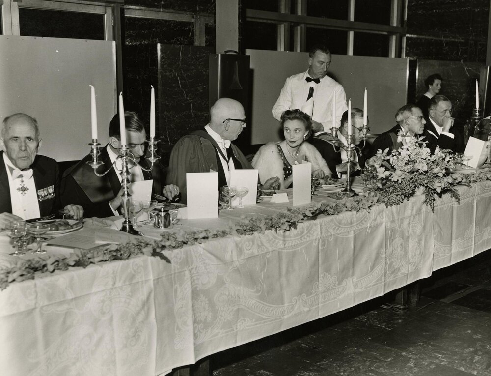 Centenary banquet in Wilson Hall, University of Melbourne, August 1956.