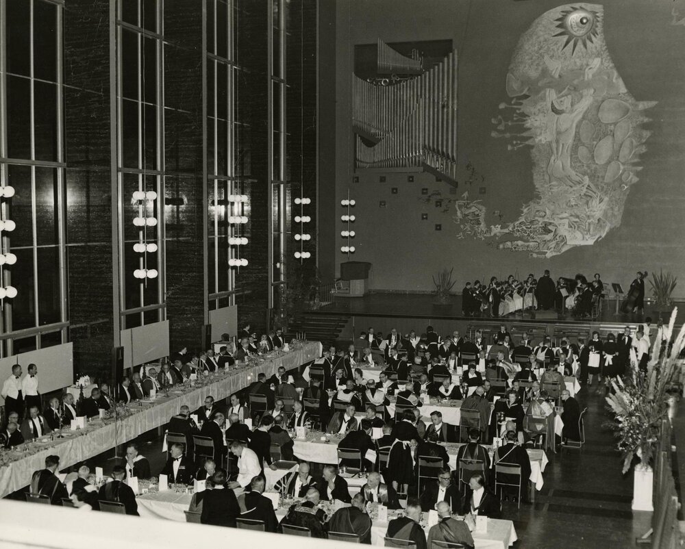 Centenary banquet in Wilson Hall, University of Melbourne, August 1956.