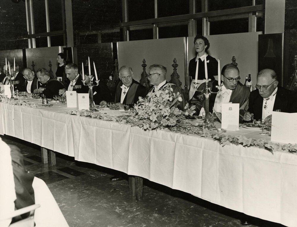 Centenary banquet in Wilson Hall, University of Melbourne, August 1956.