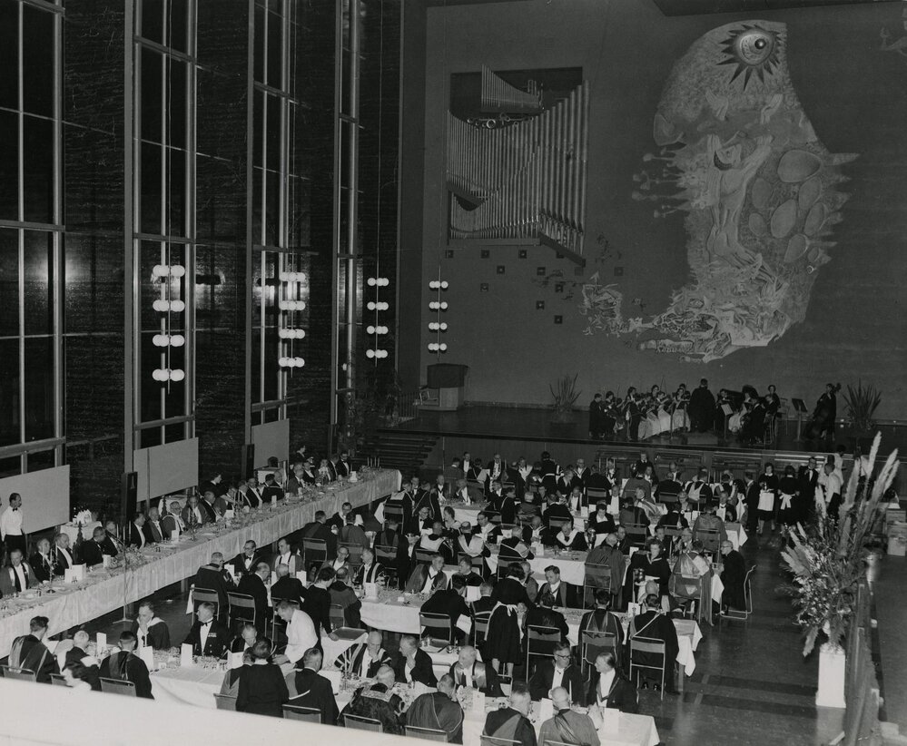 Centenary celebrations in Wilson Hall, University of Melbourne, August 1956.