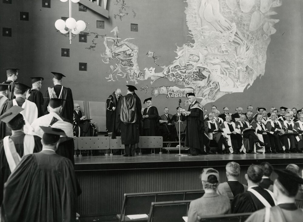 Centenary ceremony in Wilson Hall, University of Melbourne, August 1956.