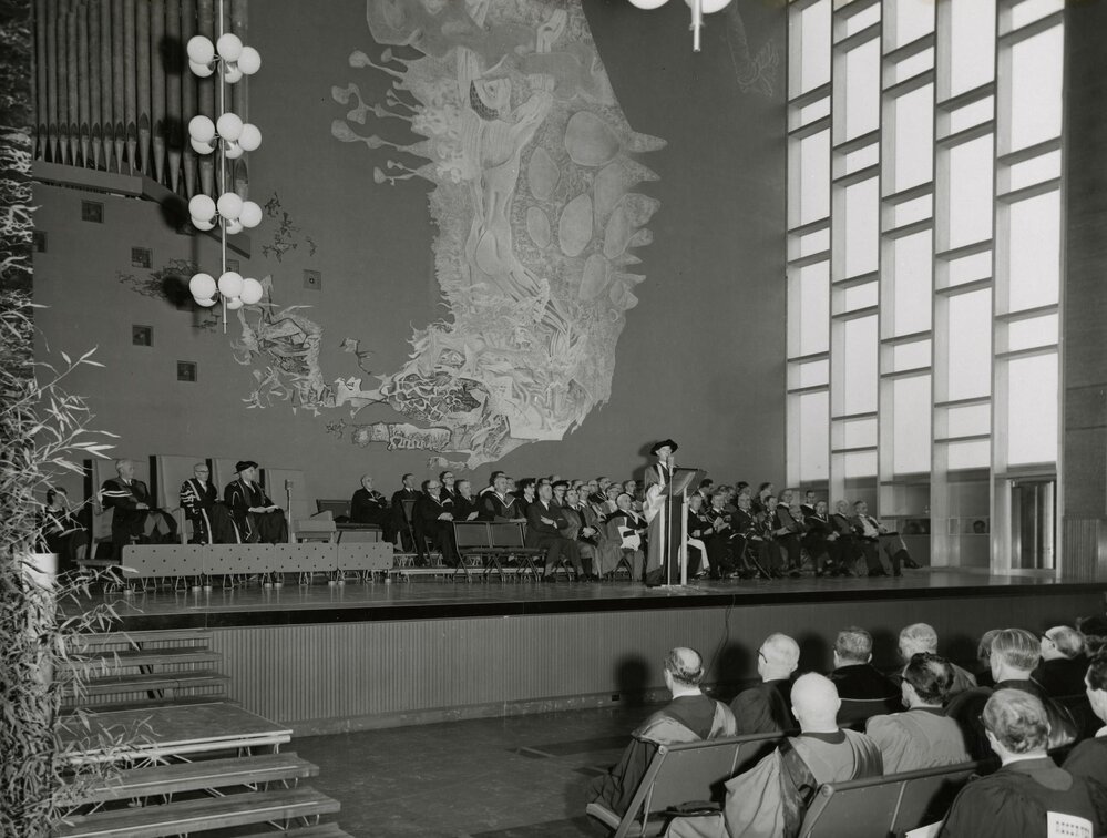 Centenary ceremony in Wilson Hall, University of Melbourne, August 1956.