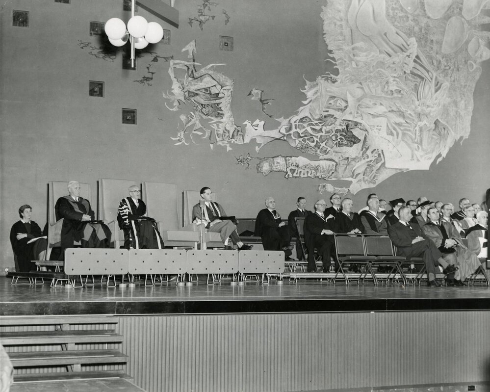 Centenary ceremony in Wilson Hall, University of Melbourne, August 1956.