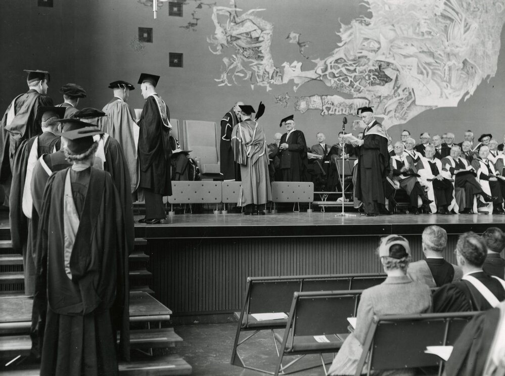 Centenary ceremony in Wilson Hall, University of Melbourne, August 1956.